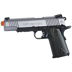 Replica Softair Cybergun Colt 1911 RailGun 6mm Stainless DualTone