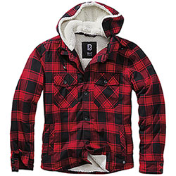 Brandit Giacca con Cappuccio Lumber Red/Black