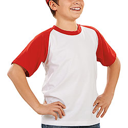 T-Shirt Bambino Baseball White/Red