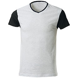 T-Shirt Trendy Bicolor Grey Mélange-Black 