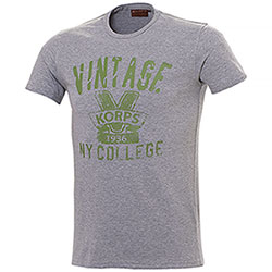 T-Shirt uomo Vintage Korps Grigio Mélange New