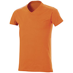 T-Shirt uomo Collo a V Cotton Orange