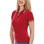 Polo Donna Red-White Jersey