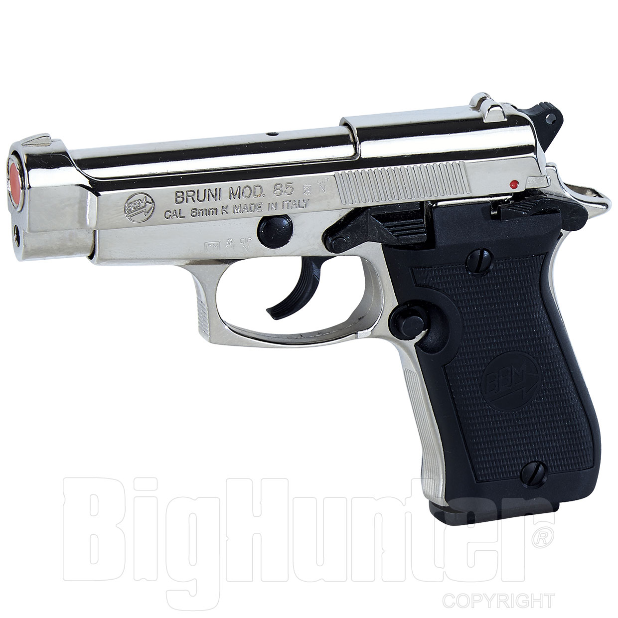 Pistola a Salve Beretta 85 Calibro 8 Nickel-Nera Bruni