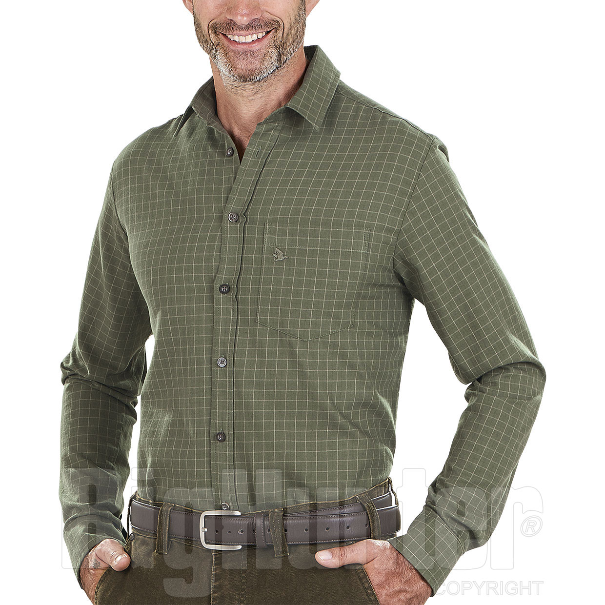 Seeland Clayton camicia verde Ivy Check Uomo Smart Paese Caccia Tiro 