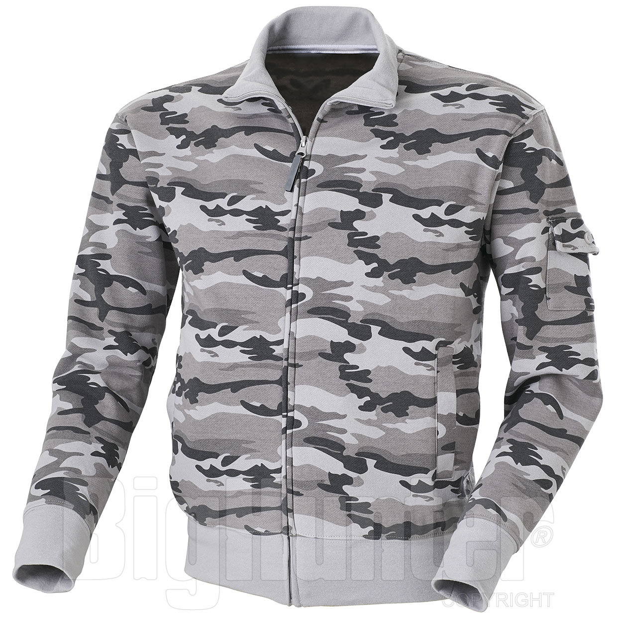 Felpa Camouflage Grey Full Zip