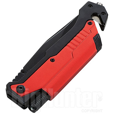 Coltello K25 19451 Black Red con Acciarino e Luce LED