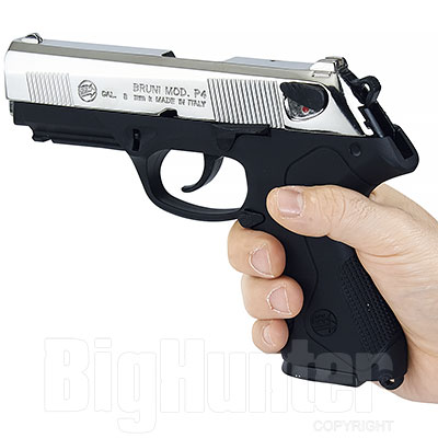 Pistola a Salve Beretta P4 Calibro 8 nickel-nera Bruni