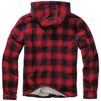 Brandit Giacca con Cappuccio Lumber Red/Black