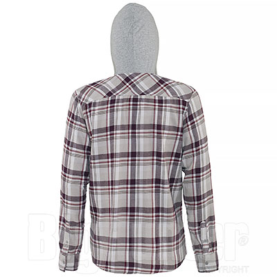 Camicia Jeep ® Hooded Checked Light Grey/Bordeaux/Red original