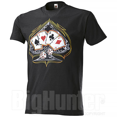 T-Shirt Fruit of the Loom Poker Aces Black