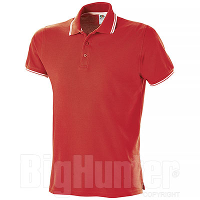 Polo Fruit of the Loom Premium Tipped Red
