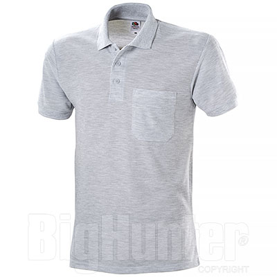 Polo Fruit of the Loom Grey Mélange con Taschino