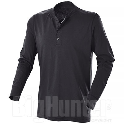 T-Shirt Manica Lunga Henley Black 