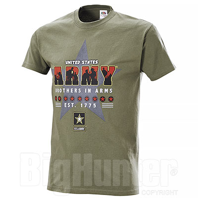 T-Shirt Fruit of the Loom Army Brothers in Arms Green