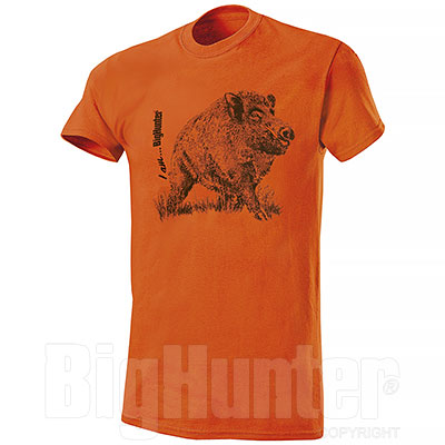 T-Shirt Cinghiale New I am...BigHunter Orange