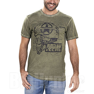 T-Shirt uomo Kalibro Vintage Skull Army Green