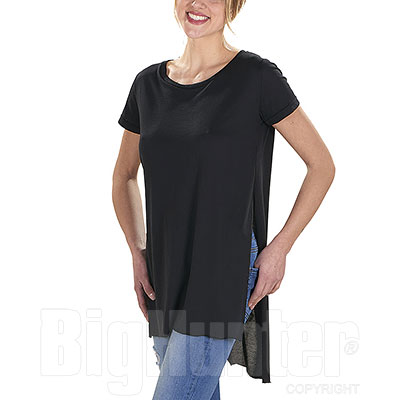 T-Shirt Donna Back Longer Black