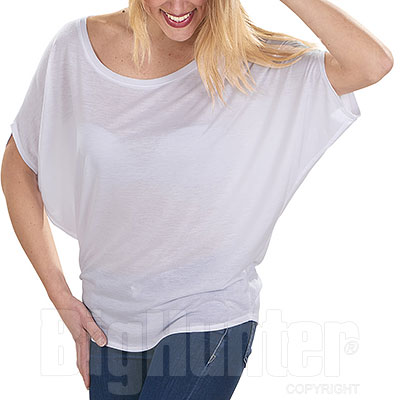 T-Shirt Lady Flowy Circle Top White