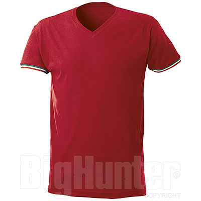 T-Shirt uomo Nation Collo a V Red