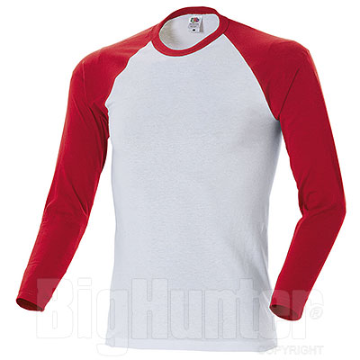 Maglietta Fruit of the Loom White-Red M/L
