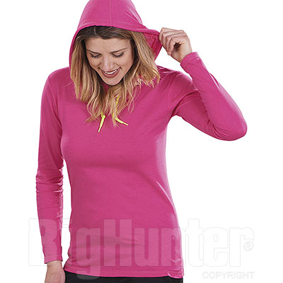 Maglia Donna con Cappuccio Fashion Hot Pink