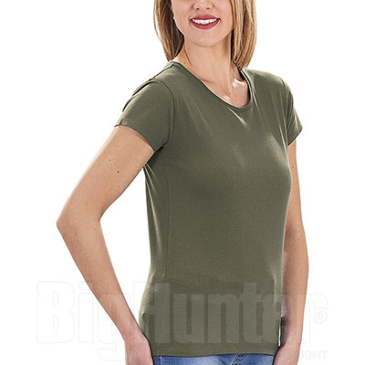 T-Shirt Donna Miami Beach Cotton Army Green