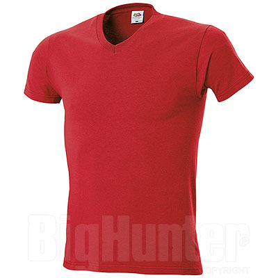 T-Shirt Fruit of the Loom Collo "V" Red