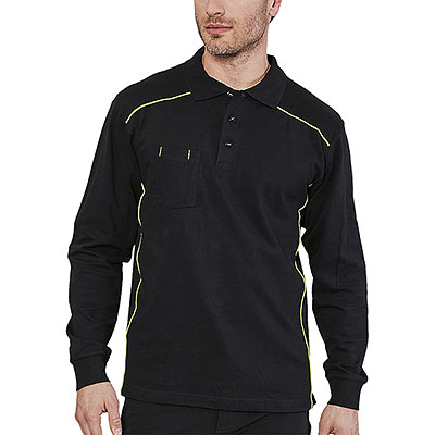 Polo manica lunga Bruxelles Black M/L