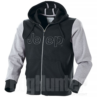 Felpa con Cappuccio Jeep ® Bicolor Black Grey Melange original