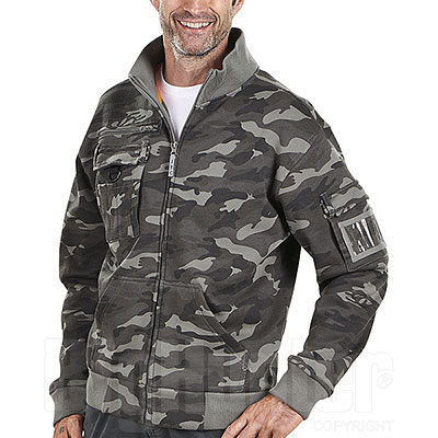 Felpa uomo Full Zip  Camouflage Grey