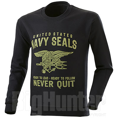 Felpa Girocollo Navy Seals Black