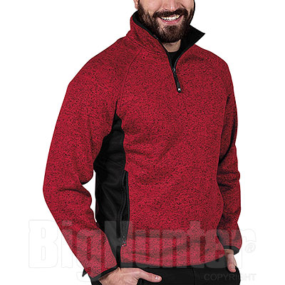 Felpa uomo Knitted Fleece Half Zip Red