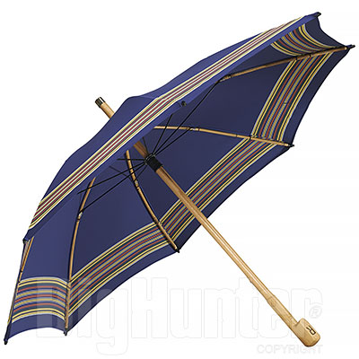 Ombrello da Campagna Romano Balzato Blu stecche Bamboo
