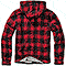 Brandit Giacca con Cappuccio Lumber Red/Black
