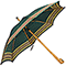 Ombrello da Campagna Romano Balzato Verde stecche Bamboo