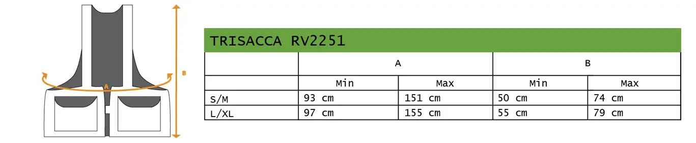 Trisacca Riserva RV2251 tabella per le taglie 