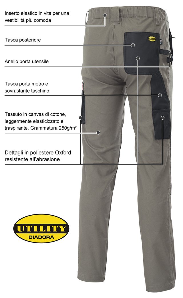 Pantaloni Diadora Utility Stretch Natural Beige