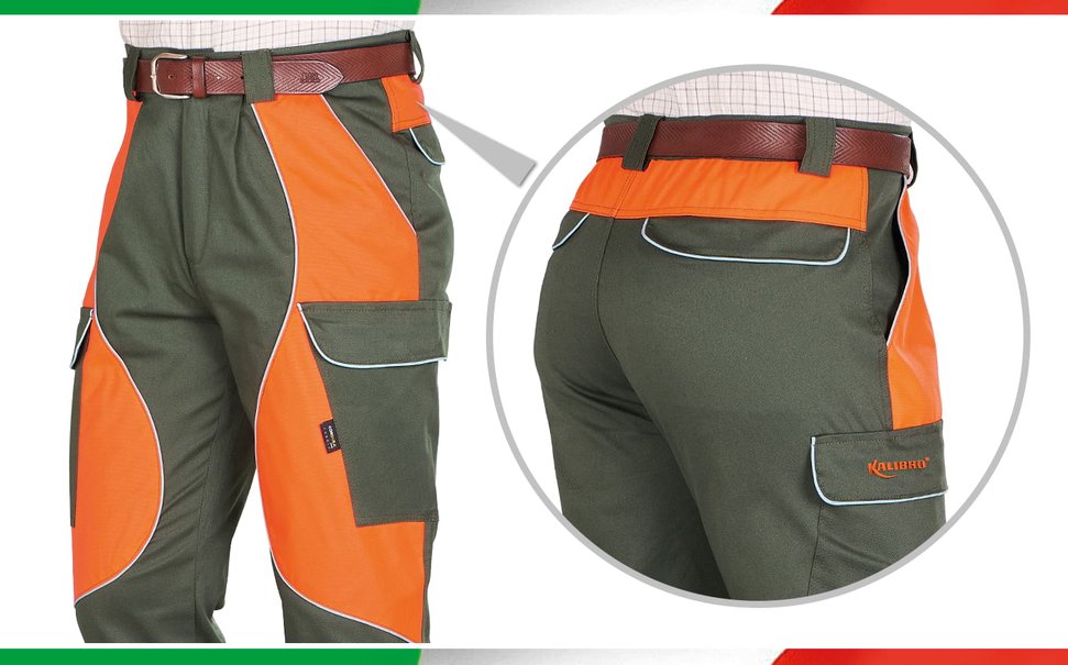 Pantaloni Kalibro Cargo Cotton Stretch Green Cordura Orange