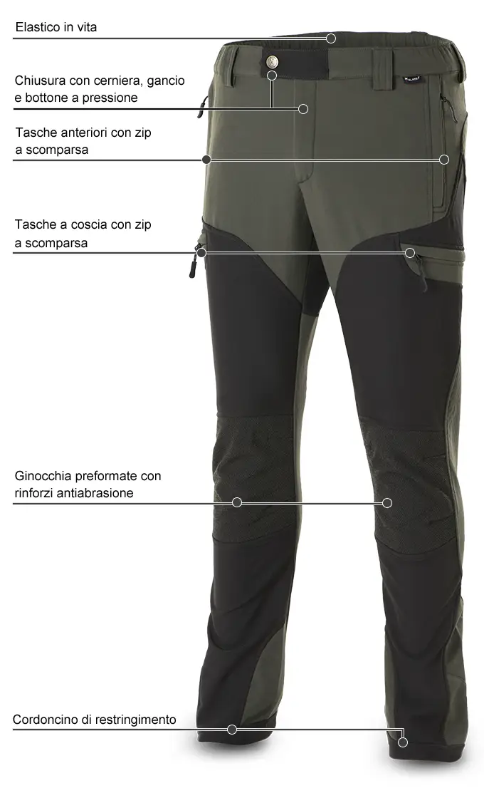 Pantaloni Blatex Hiker Winter Elasticizzati Classic Green-Black