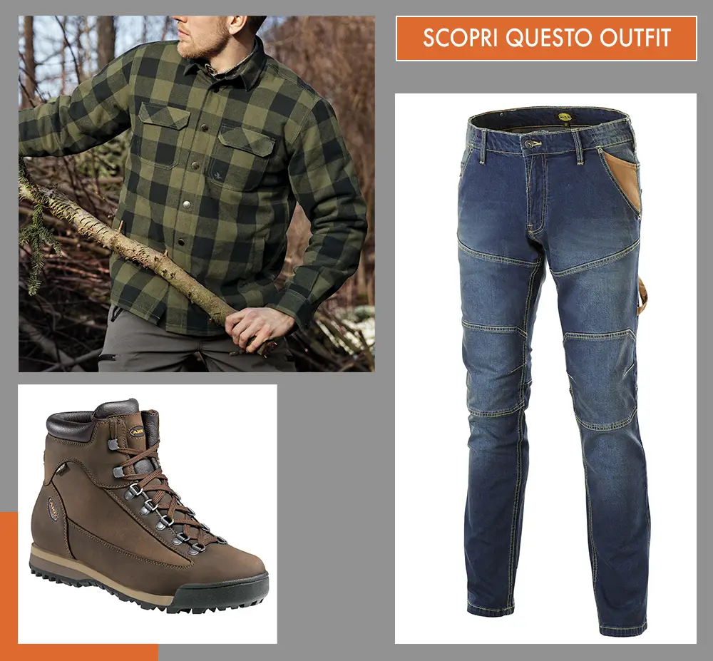 outfit Overshirt Seeland - Micropile - Scarponi Aku Slope-  Jeans uomo diadora utility
