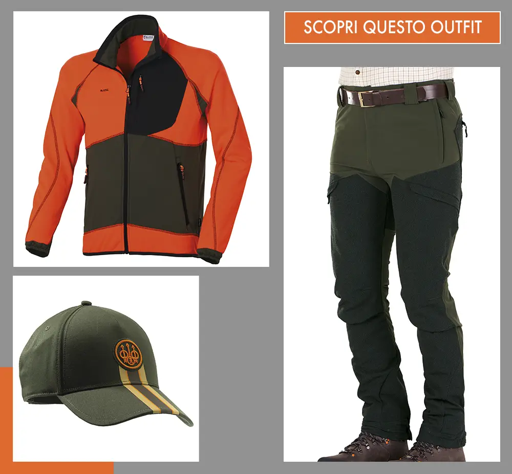 outfit pantaloni Blatex stech Hunter - Berretto Beretta - Felpa Blatex Strech