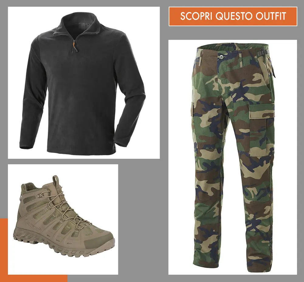 outfit Pantaloni Teaser - Micropile - t-shirt- Scarpe Aku Selvatica Tactical