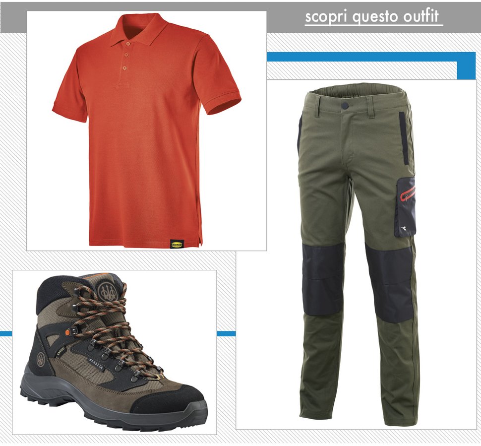 outfit: t-shirt, pantalone e scarponi