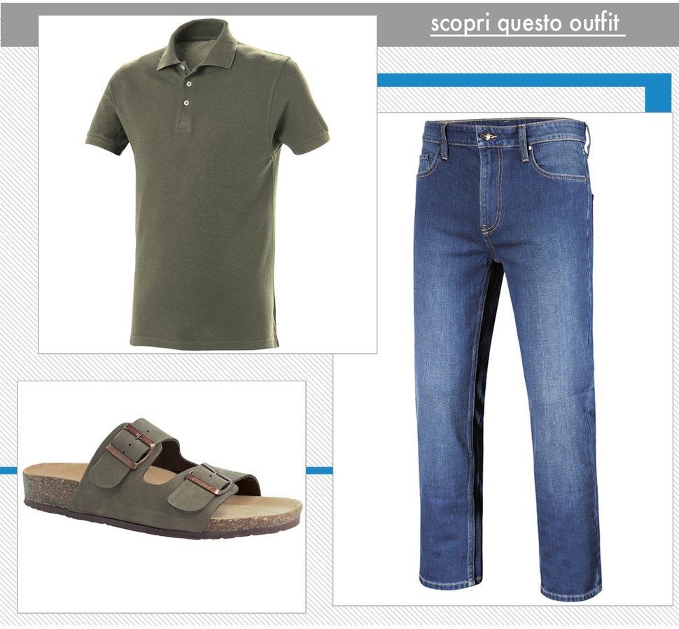 outfit: t-shirt, jeans e ciabatte