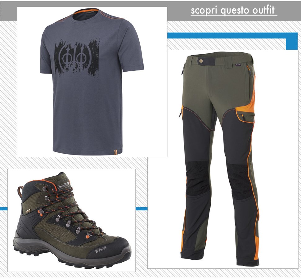 outfit: t-shirt, pantaloni e scarponi