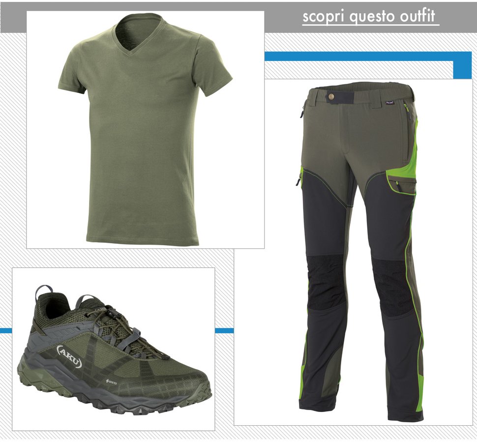 outfit: t-shirt, pantaloni e scarpa